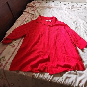 Red Button Blouse